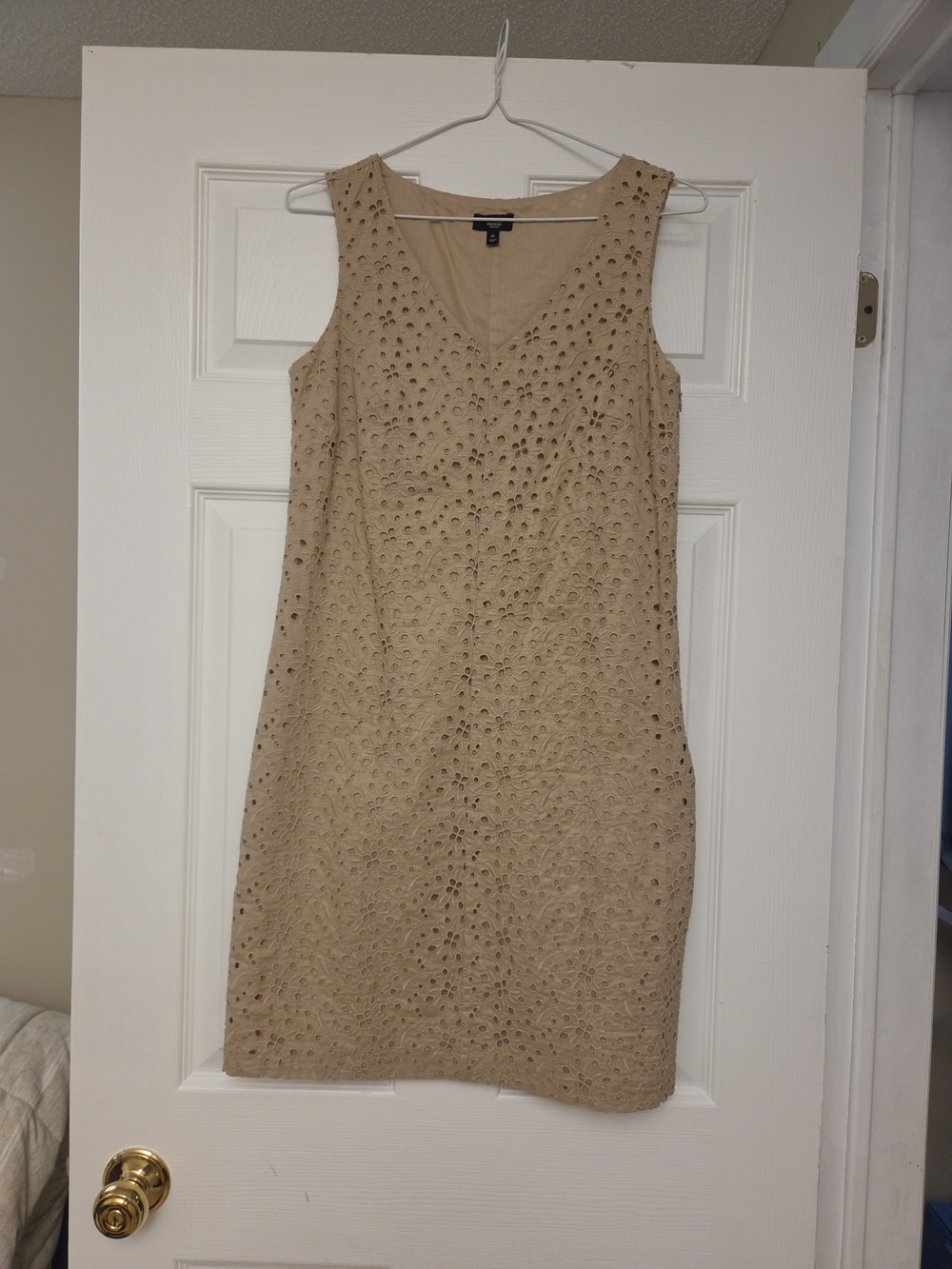 Talbots Beige Eyelet Sleeveless Sheath Dress - Picture 1 of 5